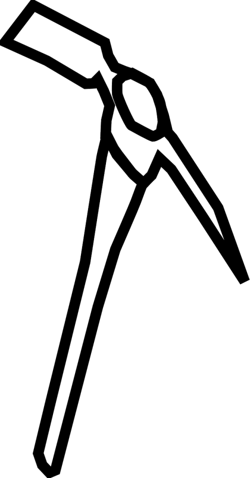 Pick,ice Vector Graphics - Pickaxe (500x955)