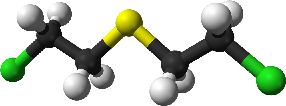 It Can Be A Vapor , An Oily-textured Liquid, Or A Solid - Mustard Gas Molecule Structure (1100x470)