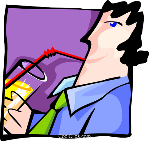 Modern Man Drinking From Straw Royalty Free Vector - Modern Man Drinking From Straw Royalty Free Vector (480x455)