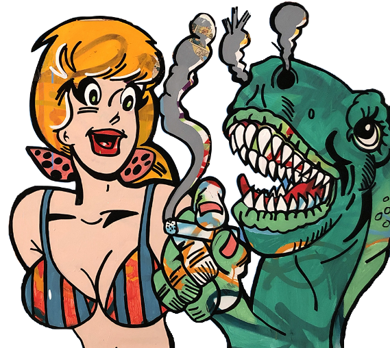 Works Of Artist Miguel Paredes, Creating A Retro Storyline - Cartoon (568x538)