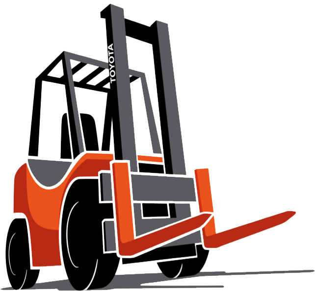 Toyota Cartoon Forklift - Forklift Trucks Cartoon Png (686x623)