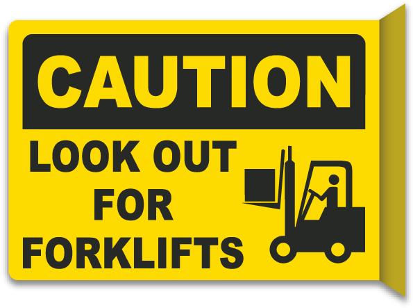 2-way Look Out For Forklifts Sign - Keep The Gate Closed Sign (600x450)