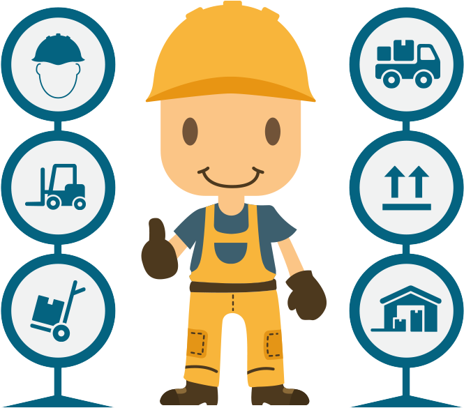 Forklift Clipart Warehouse Worker - Seguridad Y Salud En El Trabajo Animado (800x800)