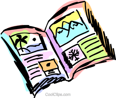 Travel Brochures Royalty Free Vector Clip Art Illustration - Travel Brochures Royalty Free Vector Clip Art Illustration (480x405)