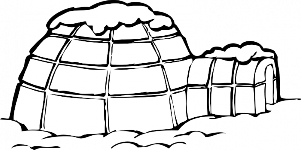 Igloo Vector Graphics - Igloo Black And White (1002x500)