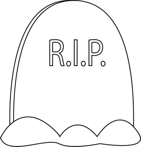 Tombstone Clipart Rest In Peace - Coloring Book (455x475)