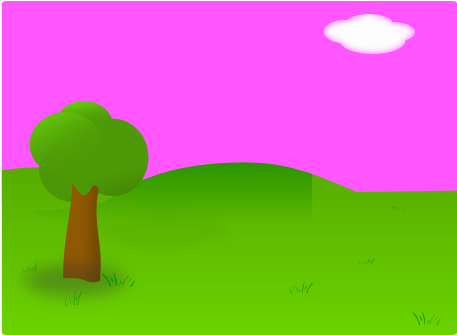 Banner Free Download Pink Landscape Clip Art At Clker - Background Pink Hijau (600x334)