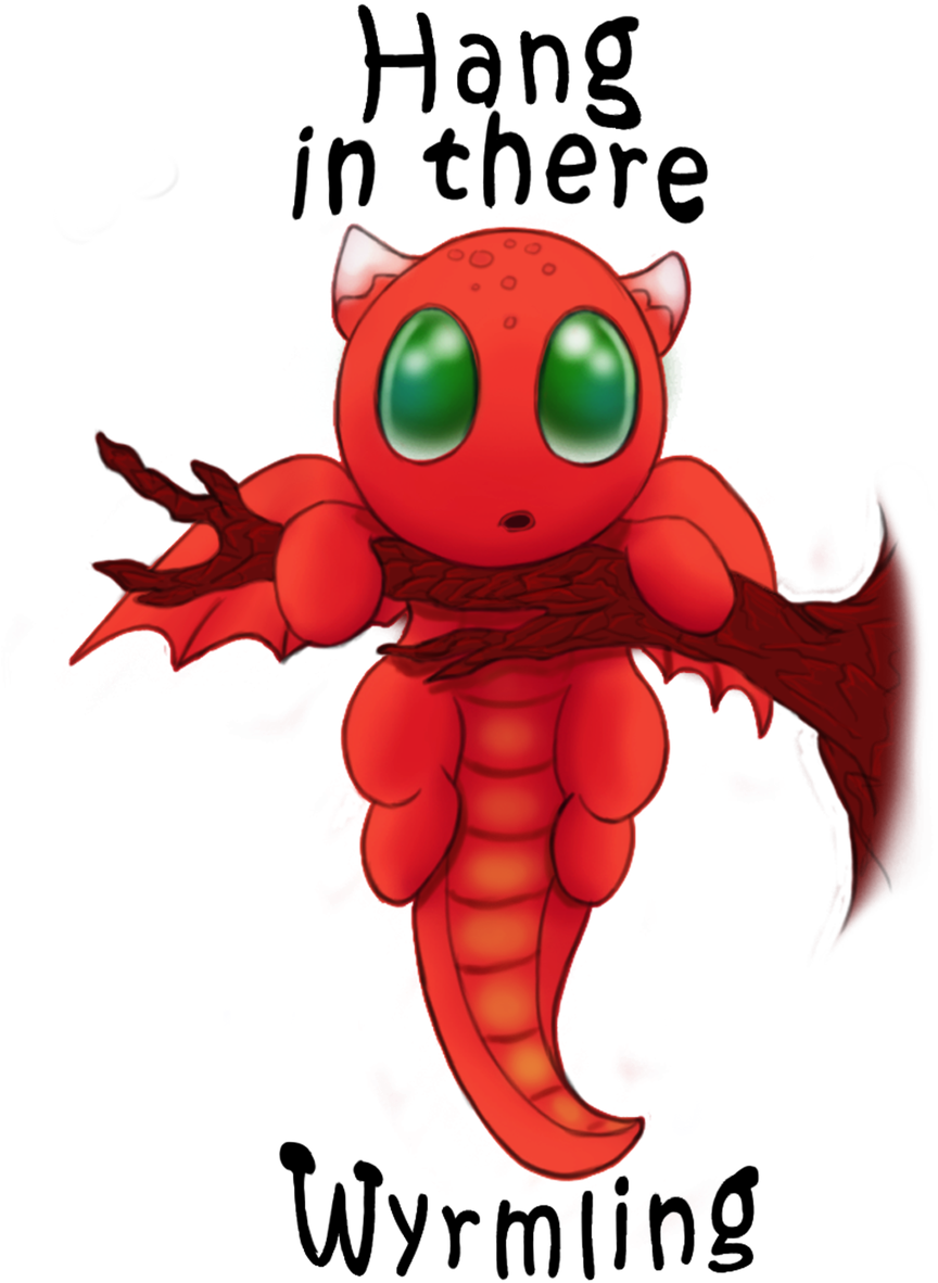 Hang In There Wyrmling By Coco-flame - Painting (1024x1366)