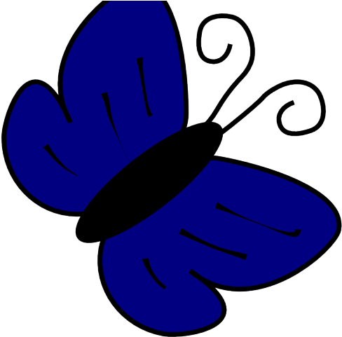 Dark Blue Clipart Clip Art - Clip Art Blue Butterfly (640x480)