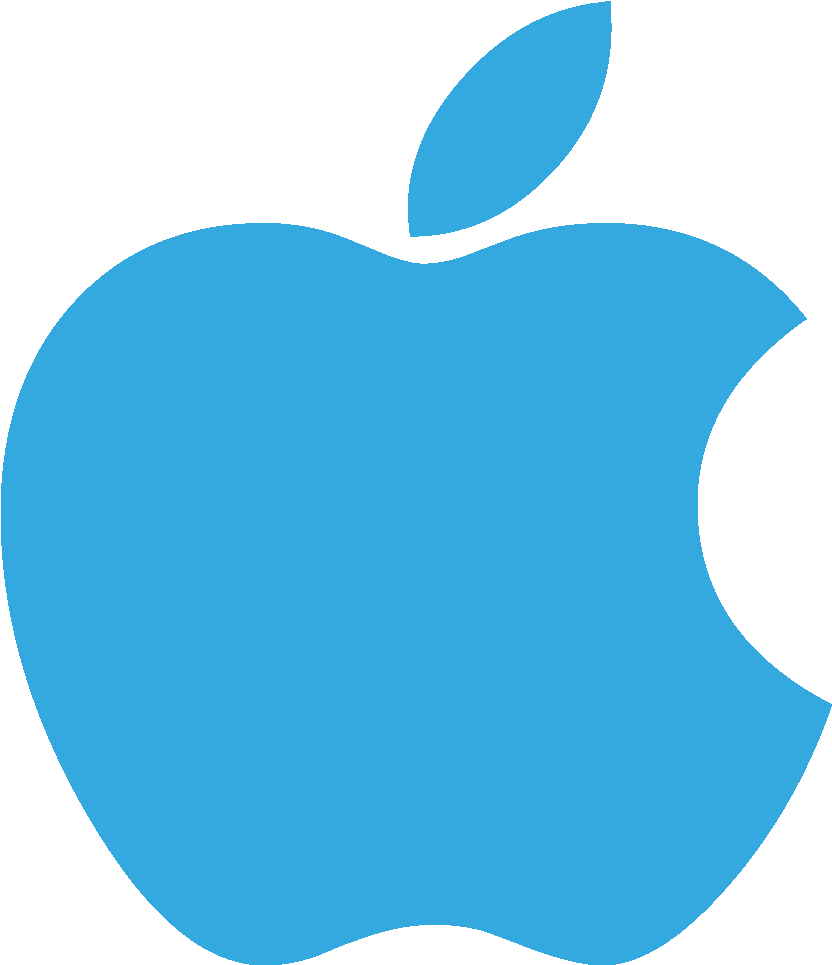 Clipart Light Blue - Apple Logo Png Blue (850x1100)