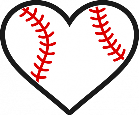 Softball Png - Baseball Heart Clip Art (450x372)
