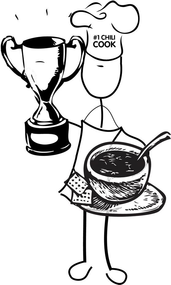 Contest Opportunity Knocks The - Chili Cook Off Black And White (600x996)