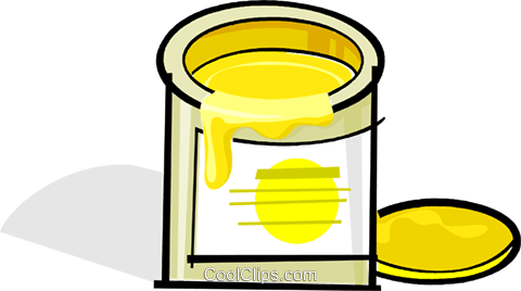 Can Of Yellow Paint Royalty Free Vector Clip Art Illustration - Lata De Pintura Amarilla Png (480x268)