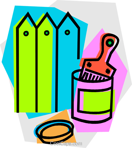 Paint Can And Brush Royalty Free Vector Clip Art Illustration - Paint Can And Brush Royalty Free Vector Clip Art Illustration (429x480)