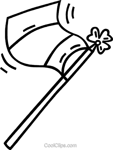 Flag On A Flag Pole Royalty Free Vector Clip Art Illustration - Clip Art (364x480)