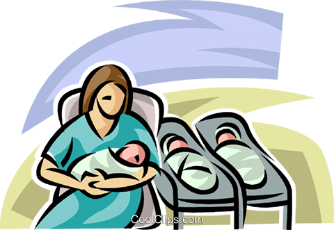 Pregnancy And Newborn Babies Royalty Free Vector Clip - Hospital (480x331)