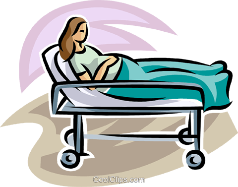 Pregnancy And Newborn Babies Royalty Free Vector Clip - Hospital Bed Clipart (480x377)