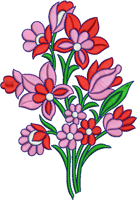 Dst Online Embroidery Format Svg Black And White Download - Bouquet (849x708)