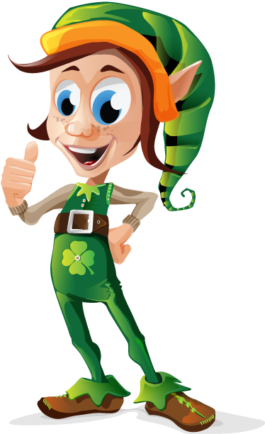 Friendly Leprechaun Kids Sticker - Elfe Enfant (374x612)