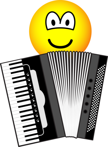 Accordion Playing Emoticon Smileys, Animated Gif, Emojis, - Smiley Accordeon (344x470)