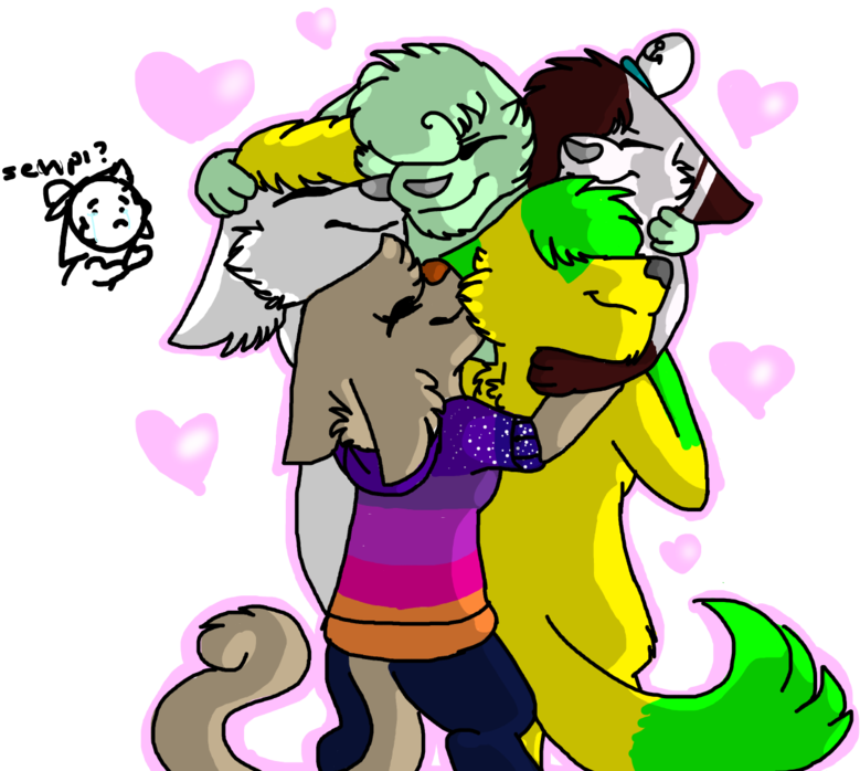 Huggle Pile By Cereal On Deviantart Sadcereal - Clip Art (1024x768)