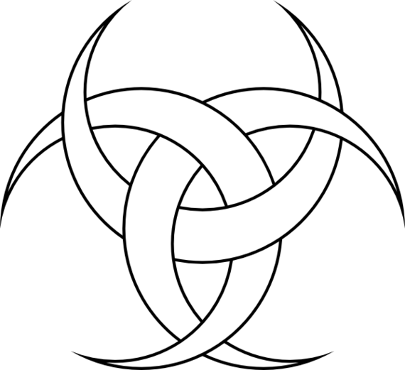 Three Crescents Diane Poitiers Clip Art Free Vector - Triple Crescent Moon Tattoo (570x521)