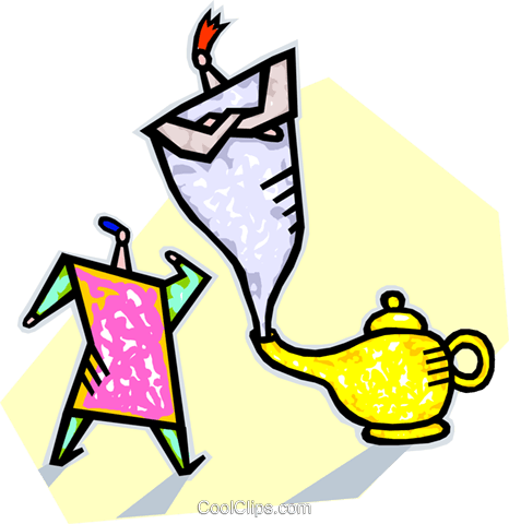 Magic Lantern With Jinni Royalty Free Vector Clip Art - Campus (466x480)