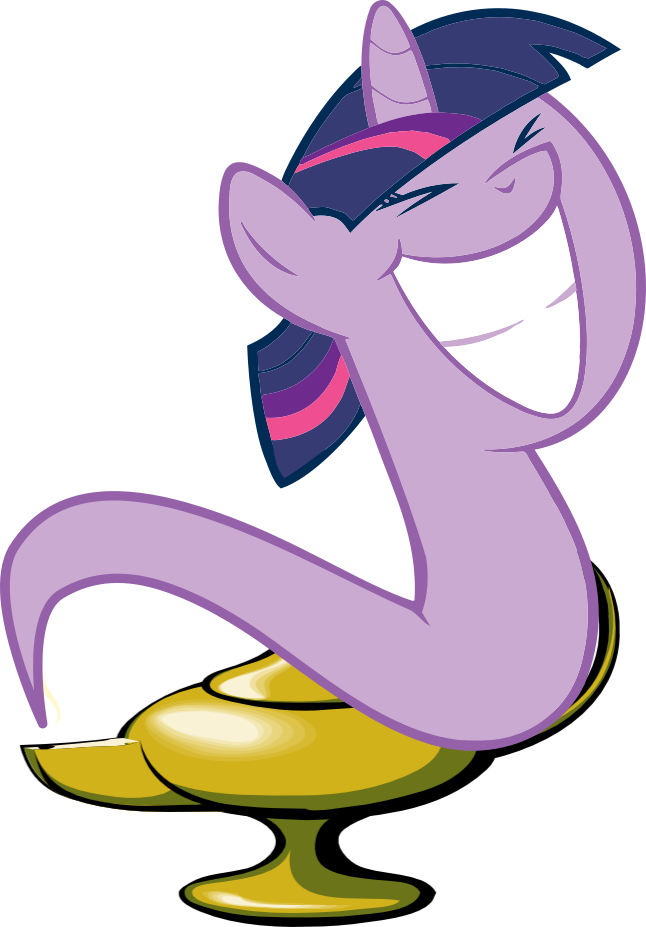 Genie, Genie Pony, Magic Lamp, Safe, Solo, Twilight - Cartoon (646x927)