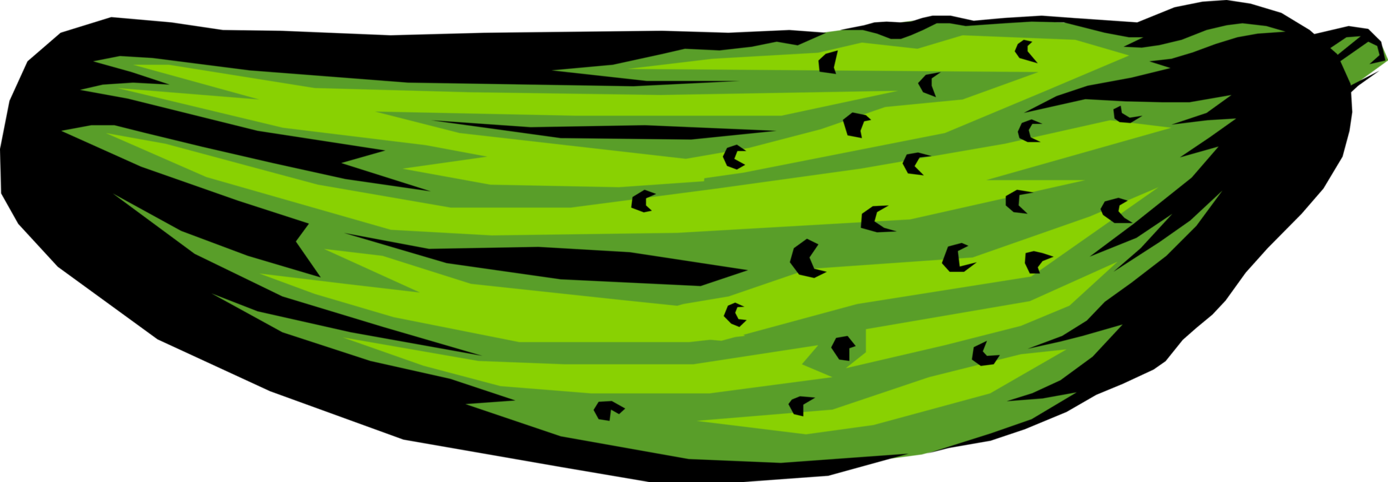 Cucumber Clip Black And White Huge - Clip Art (2014x700)