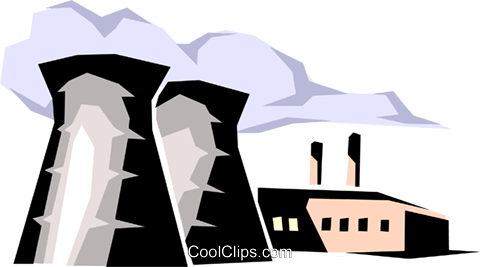 Nuclear Power Station Royalty Free Vector Clip Art - Power Station Clip Art (480x267)