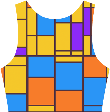 Shapes In Retro Colors Women's Crop Top - Shapes In Retro Colors Women's Crop Top (500x500)