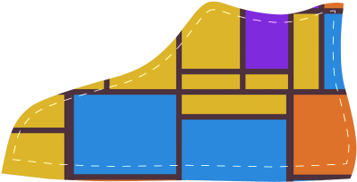 Shapes In Retro Colors Velcro High Top Canvas Kid's - Shapes In Retro Colors Velcro High Top Canvas Kid's (500x500)