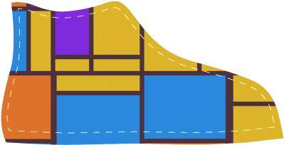 Shapes In Retro Colors Velcro High Top Canvas Kid's - Shapes In Retro Colors Velcro High Top Canvas Kid's (500x500)