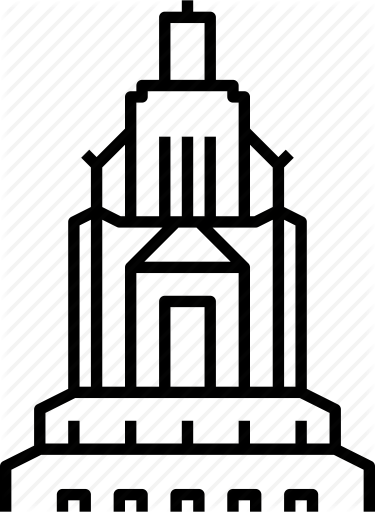 Clipart Black And White Us State Capitols By Jozsef - Big Ben Icon Png (375x512)