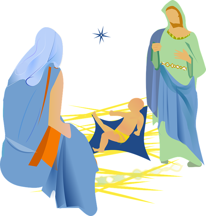 Christmas Png Jesus Bible Christian Christmas - Nativity Png (687x720)