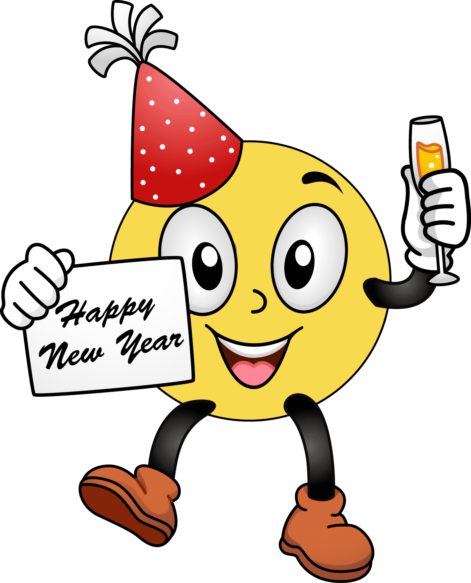 New Year Clipart Colleague - Happy New Year 2018 Emoji (1962x2426)