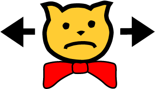 A Cartoon Cat Head Wearing A Bow-tie, With Left And - A Cartoon Cat Head Wearing A Bow-tie, With Left And (348x348)