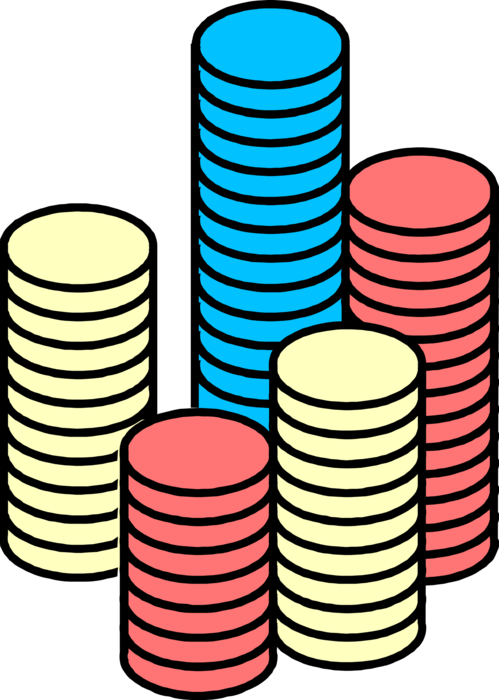 Vector Illustration Of Casino Tokens Gambling Poker - Vector Illustration Of Casino Tokens Gambling Poker (499x700)