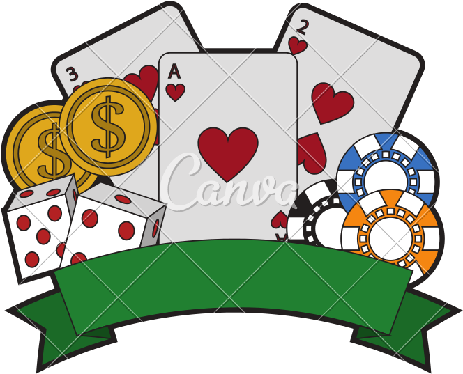 Cards With Chips Dice And Coins Emblem Casino Related - Emblem (800x800)