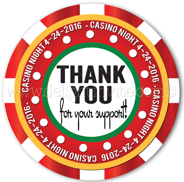 Casino Night Poker Chip Favor Tags - Mid Devon Show (612x612)