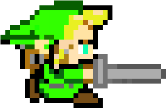 Transparent Link Pixel Art Clip Art Black And White - Pixel Link From Zelda (430x290)