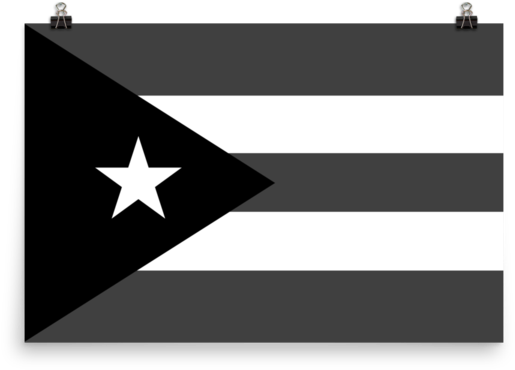 Wall Art Star Showroom - Large Black Puerto Rican Flag (600x600)