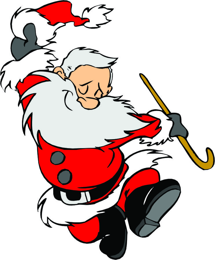 Dancing-santa - Santa Dancing Clipart (743x895)