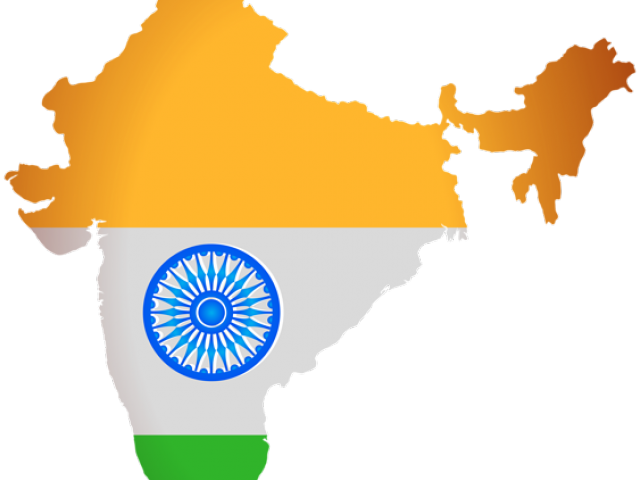 Map Clipart Lebanese - India Map Flag Png (640x480)