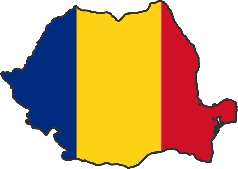 La Multi Ani Romania - Romania Map Flag Png (800x568)