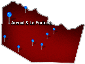 Northern Arenal And La Fortuna English - Illustration (357x337)