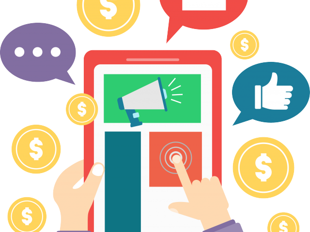 Advertisement Clipart Pc User - Digital Marketing Vector Png (640x480)