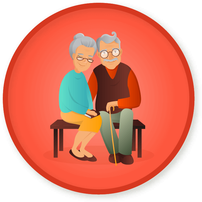 Wittywe Win A Badge - Senior Citizen Love Cartoon (689x689)