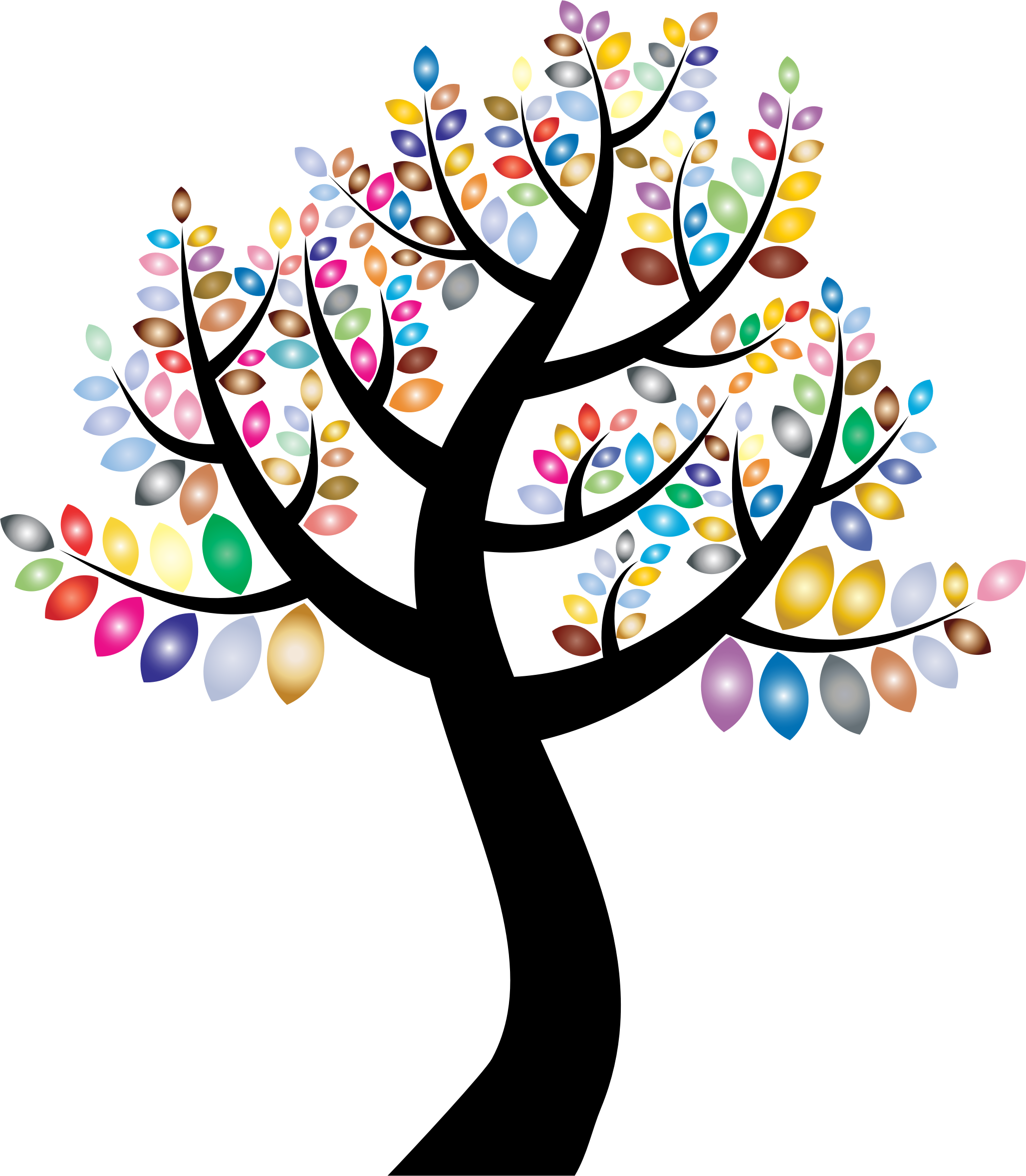 Graphic Transparent Download Simple Prismatic Big Image - Colored Tree Png (2056x2356)