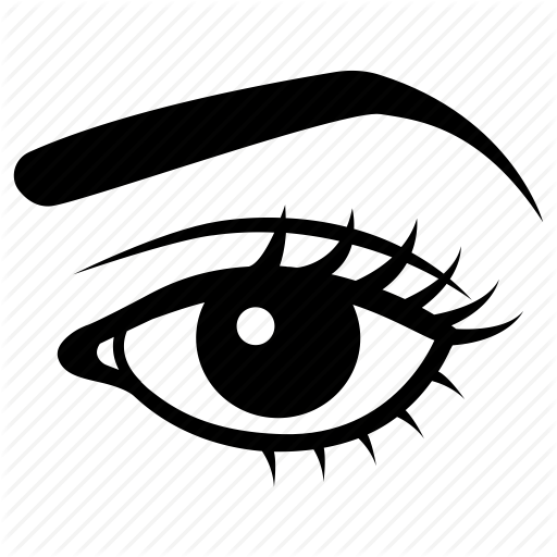 Vision Vector Girl Eye Clip Art Transparent Stock - Eyes With Eyebrows Icon Png (512x512)